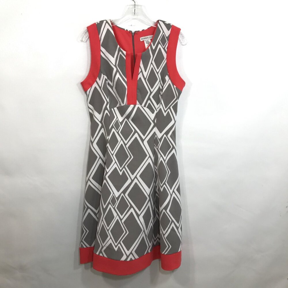 Robbie Bee Shift Dress M Sleeveless V-Neck Midi Dress Size 8 - Picture 4 of 9